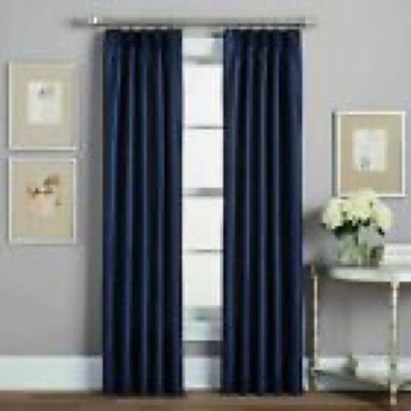2 Peri Spellbound Pinch-Pleat 32x 84” Pocket Lined Window Curtain Panels - Picture 1 of 5